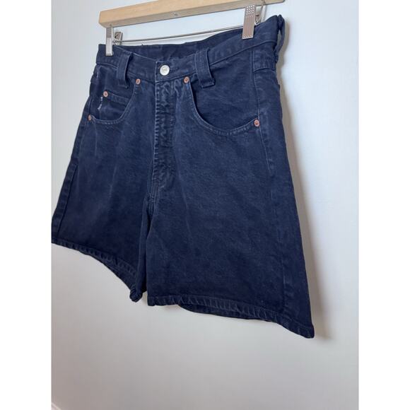 Vintage Bongo Jean Shorts Women's 11 Black Washed High Waist 90s 80s retro Biker - Picture 8 of 13